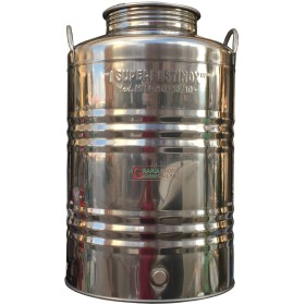SUPERFUSTINOX CONTENITORE ACCIAIO INOX MOD. MILANO LT. 50 ALTO PREDISPOSTO SUPERFUSTINOX CONTENITORE ACCIAIO INOX MOD. MILANO LT. 50 ALTO