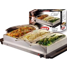 MAX SCALDAPIETANZE INOX 3 POSTI C/COPERCHIO MAX SCALDAPIETANZE INOX 3 POSTI C/COPERCHIO