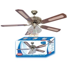 MAX VENTILATORE SOFFITTO RATTAN 5 PALE MAX VENTILATORE SOFFITTO RATTAN 5 PALE