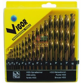 VIGOR SERIE PUNTE HSS COBALT PER METALLI PZ. 19 MM. 1-10 VIGOR SERIE PUNTE HSS COBALT PER METALLI PZ. 19 MM. 1-10