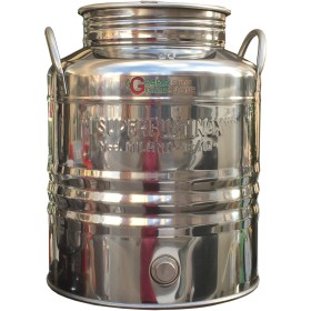 SUPERFUSTINOX CONTENITORE ACCIAIO INOX MOD. MILANO LT. 20 ALTO PREDISPOSTO SUPERFUSTINOX CONTENITORE ACCIAIO INOX MOD. MILANO LT. 20 ALTO