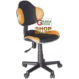 POLTRONA PER UFFICIO GIREVOLE NEW ELVY NERA-ARANCIO POLTRONA PER UFFICIO GIREVOLE NEW ELVY NERA-ARANCIO