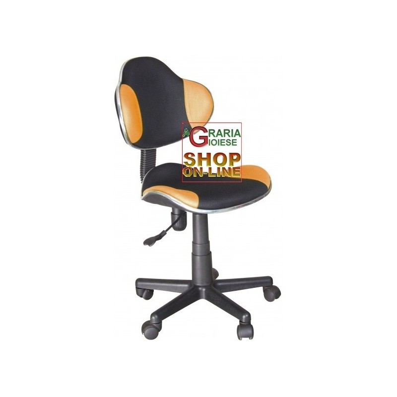 POLTRONA PER UFFICIO GIREVOLE NEW ELVY NERA-ARANCIO POLTRONA PER UFFICIO GIREVOLE NEW ELVY NERA-ARANCIO