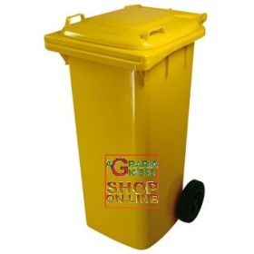 BIDONE NETTEZZA URBANA QUADRATO CON RUOTE LT. 120 GIALLO BIDONE NETTEZZA URBANA QUADRATO CON RUOTE LT. 120 GIALLO