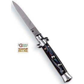 COLTELLO A SCATTO MANICO FINTO CORNO CM. 33 COLTELLO A SCATTO MANICO FINTO CORNO CM. 33