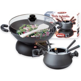 MAX WOK ELETTRICO CON FONDUTA FESTA IN TAV. MAX WOK ELETTRICO CON FONDUTA FESTA IN TAV.