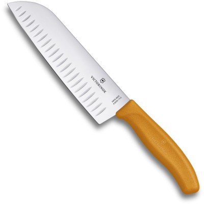 VICTORINOX COLELLO CUCINA SANTOKU MANICO FIBROX ARANCIO