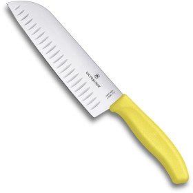 VICTORINOX COLELLO CUCINA SANTOKU MANICO FIBROX GIALLO 6.8526.17L8B VICTORINOX COLELLO CUCINA SANTOKU MANICO FIBROX GIALLO