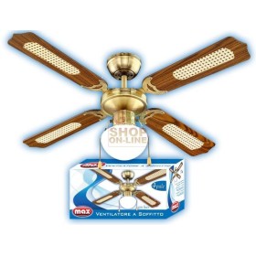MAX VENTILATORE SOFFITTO RATTAN D.107CM ASS MAX VENTILATORE SOFFITTO RATTAN D.107CM ASS