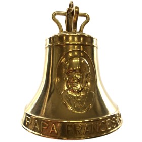 Campana in ottone commemorazione Papa Francesco dimensione mm. 98 x 130h Campana in ottone commemorazione Papa Francesco dimensine mm.
