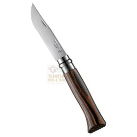 OPINEL INOX N. 8 MANICO LAMINATO MARRONE E NERO OPINEL INOX N. 8 MANICO LAMINATO MARRONE E NERO