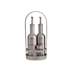SANSONE STAND 4 POSTI OLIO ACETO SALE PEPE BOTTIGLIE INOX CL. 25 SANSONE STAND 4 POSTI OLIO ACETO SALE PEPE BOTTIGLIE INOX CL. 25