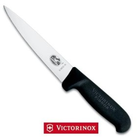 VICTORINOX COLTELLO MACELLAIO PER SCANNARE A PUNTA MANICO IN FIBROX NERO CM. 20 VICTORINOX COLTELLO MACELLAIO PER SCANNARE A PUNTA MANICO IN
