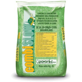 CONCIME GRANULARE MINERALE PAVONI COMBISLOW NPK 18.14.18+2 kg. 25 CONCIME GRANULARE MINERALE PAVONI COMBISLOW NPK 18.14.18+2 kg.