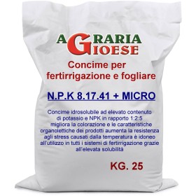 CONCIME PER FERTIRRIGAZIONE CATANA NPK 9.12.38 CON MICROELEMENTI KG. 25 CONCIME PER FERTIRRIGAZIONE CATANA NPK 8.17.41 CON