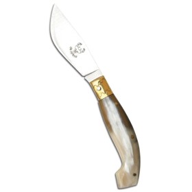 Paolucci Coltello Sirbuneddu manico in corno lama scuoio inox cm. 11 Paolucci Coltello Sirbuneddu manico in corno lama scuoio inox
