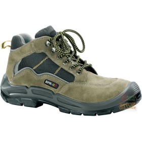 SCARPA ALTA IN CROSTA TIPO TREKKING  INSERTI IN MATERIALE SINTETICO  PUNTALE E LAMINA SCARPA ALTA IN CROSTA TIPO TREKKING INSERTI IN MATERIALE