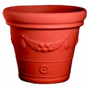 VASO IN PLASTICA FESTONATO COLORE TERRACOTTA CM. 45 VASO IN PLASTICA FESTONATO COLORE TERRACOTTA CM. 45