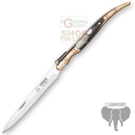 CUDEMAN COLTELLO STILETTO CHIUDIBILE MANICO IN CORNO DI TORO LAMA INOX CM. 10 CUDEMAN COLTELLO STILETTO CHIUDIBILE MANICO IN CORNO DI TORO