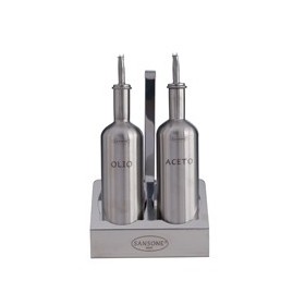 SANSONE STAND 2 POSTI OLIO ACETO BOTTIGLIE INOX CL. 25 SANSONE STAND 2 POSTI OLIO ACETO BOTTIGLIE INOX CL. 25