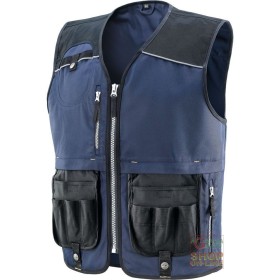 GILET 60% COTONE 40% POLIESTERE  RINFORZI IN POLIESTERE  COLORE BLU NERO  TG  M XXL GILET 60% COTONE 40% POLIESTERE RINFORZI IN POLIESTERE COLORE