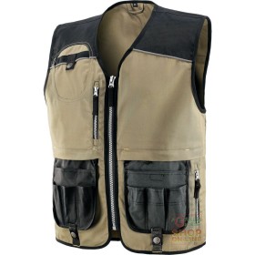 GILET 60% COTONE 40% POLIESTERE  RINFORZI IN POLIESTERE  COLORE KAKI NERO  TG  M XXL GILET 60% COTONE 40% POLIESTERE RINFORZI IN POLIESTERE COLORE