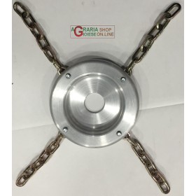 BROGINO DISCO PER DECESPUGLIATORE FALCIATUTTO IN ALLUMINIO CON 4 CATENE A 6 MAGLIE BROGINO DISCO PER DECESPUGLIATORE FALCIATUTTO IN ALLUMINIO CON