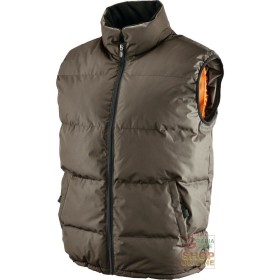 GILET IN POLIESTERE PVC IMBOTTITO  COLORE MARRONE  TG  S XXL GILET IN POLIESTERE PVC IMBOTTITO COLORE MARRONE TG S XXL