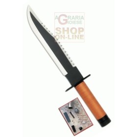 CROSSNAR PUGNALE DI SOPRAVVIVENZA CON KIT E FODERO LAMA IN ACCIAIO INOX CM. 25,5 CROSSNAR PUGNALE DI SOPRAVVIVENZA CON KIT E FODERO LAMA IN