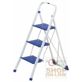 SCALA TIKO 3 SGABELLO GIMI 3 GRADINI LARGHI VERNICIATO SCALA TIKO 3 SGABELLO GIMI 3 GRADINI LARGHI VERNICIATO