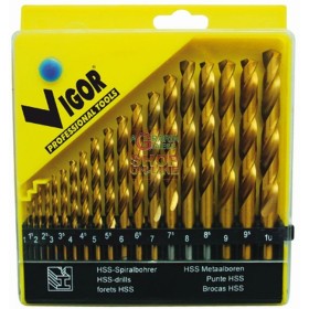 VIGOR SERIE PUNTE HSS TITANIUM PER METALLI PZ. 19 MM. 1-10 VIGOR SERIE PUNTE HSS TITANIUM PER METALLI PZ. 19 MM. 1-10