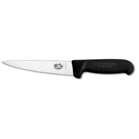 VICTORINOX COLTELLO MACELLAIO PER SCANNARE A PUNTA MANICO IN FIBROX NERO CM. 18 VICTORINOX COLT. SCANNARE A PUNTA M/FIBR.