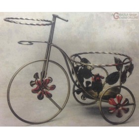PORTAVASO BICICLETTA IN FERRO BATTUTO PORTAVASO BICICLETTA IN FERRO BATTUTO