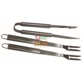 BLINKY SET 3 PEZZI UTENSILI PER BARBECUE IN ACCIAIO CROMATO BLINKY SET 3 PEZZI UTENSILI PER BARBECUE IN ACCIAIO CROMATO