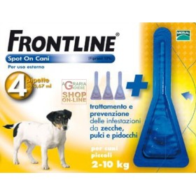 FRONTLINE ANTIPARASSITARIO PULCI ZECCHE SPOT-ON  2 - 10 KG. 4 PIPETTE FRONTLINE ANTIPARASSITARIO PULCI ZECCHE SPOT-ON 2 - 10 KG. 4