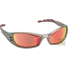 OCCHIALE A STANGHETTA MONTATURA IN TITANIO  LENTI A SPECCHIO COLORE ROSSO OCCHIALE A STANGHETTA MONTATURA IN TITANIO LENTI A SPECCHIO