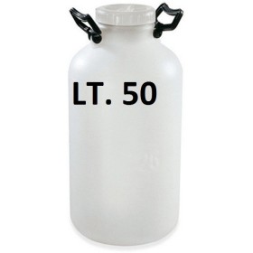 CONTENITORE FUSTO BOTTIGLIONE IN PLASTICA CON BOCCA LARGA BIANCO LT. 50 CONTENITORE FUSTO BOTTIGLIONE IN PLASTICA CON BOCCA LARGA