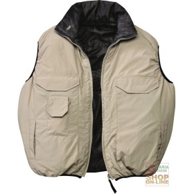 GILET REVERSIBILE 100% NYLON  COLORE BEIGE NERO  TG  M L XL XXL GILET REVERSIBILE 100% NYLON COLORE BEIGE NERO TG M L XL XXL