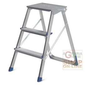 SGABELLO GIMI PIUMA 3 IN ALLUMINIO CON PIEDINI ANTISCIVOLO GRADINI 3 SGABELLO GIMI PIUMA 3 IN ALLUMINIO CON PIEDINI ANTISCIVOLO
