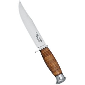 FOX COLTELLO DA CAMPEGGIO MANICO IN CUOIO LAMA CM. 13 FOX COLTELLO DA CAMPEGGIO MANICO IN CUOIO LAMA CM. 13