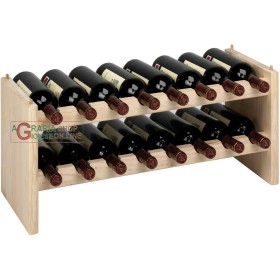 KIT CANTINETTA IN LEGNO MODULARE PORTABOTTIGLIE 16 POSTI CM. 68,8X27X30H KIT CANTINETTA IN LEGNO MODULARE PORTABOTTIGLIE 16 POSTI CM.