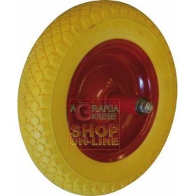 RUOTA VESPA PIENA PER CARRIOLA CON CUSCINETTO ASSE CM. 20 RUOTA VESPA PIENA PER CARRIOLA CON CUSCINETTO ASSE CM. 20