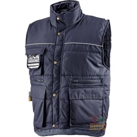 GILET COTONE POLIESTERE MULTITASCHE IMBOTTITO  CON PORTABADGE  COLORE BLU  TG  S M L XL XXL XXXL GILET COTONE POLIESTERE MULTITASCHE IMBOTTITO CON PORTABADGE