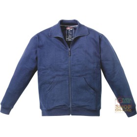 FELPA 65% POLIESTERE 35% COTONE CON CERNIERA AL FONDO RINFORZO SUI GOMITI  COLORE BLU  TG  M L XL XXL FELPA 65% POLIESTERE 35% COTONE CON CERNIERA AL FONDO RINFORZO