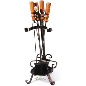 SET ATTREZZI PER CAMINO IN FERRO ANTICHIZZATO ALSAZIA CON COPPA SET ATTREZZI PER CAMINO IN FERRO ANTICHIZZATO ALSAZIA CON COPPA