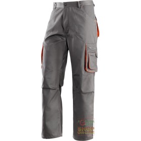 PANTALONE 65% POLIESTERE 35% COTONE MULTITASCHE  COLORE GRIGIO ARANCIO  TG  S XXXL PANTALONE 65% POLIESTERE 35% COTONE MULTITASCHE COLORE GRIGIO