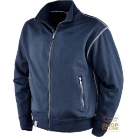 FELPA 65% POLIESTERE 35% COTONE GR  290 MQ  ZIP LUNGA  COLORE BLU  TG  S XXXL FELPA 65% POLIESTERE 35% COTONE GR 290 MQ ZIP LUNGA COLORE BLU