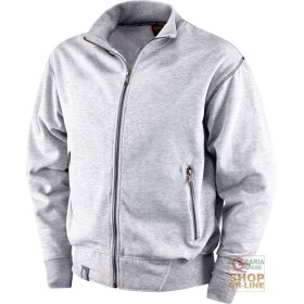 FELPA 65% POLIESTERE 35% COTONE GR  290 MQ  ZIP LUNGA  COLORE GRIGIO  TG  S XXXL FELPA 65% POLIESTERE 35% COTONE GR 290 MQ ZIP LUNGA COLORE
