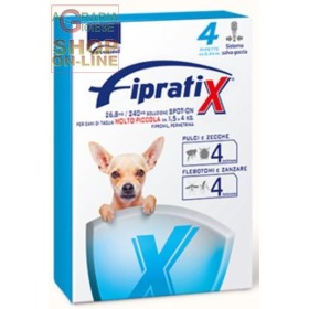 FIPRATIX SPOT-ONE ANTIPARASSITARIO PER CANI DI TAGLIA MOLTO PICCOLA DA KG. 1,5 A 4 PZ. 4 FIPRATIX SPOT-ONE ANTIPARASSITARIO PER CANI DI TAGLIA MOLTO