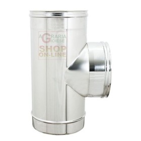 RACCORDO A T PER STUFA IN ACCIAIO INOX CM. 10 F. F. M. RACCORDO A T PER STUFA IN ACCIAIO INOX CM. 10 F. F. M.